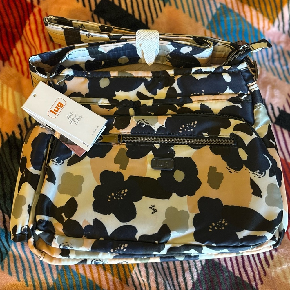 Lug Women's Floral Bag - Black and Beige